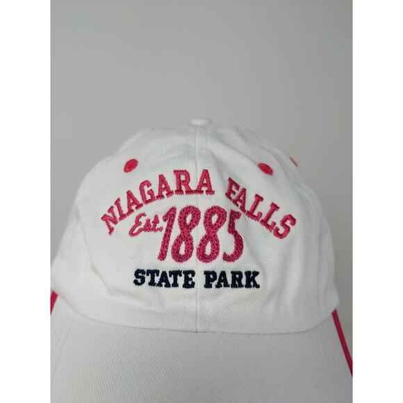 Niagra Falls State Park Slideback Hat White & Pink Embroidered Spell Out - Picture 3 of 10